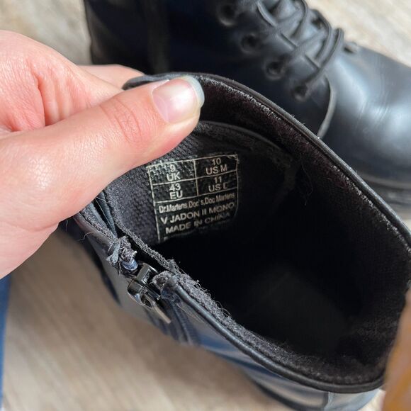 Dr Martens Jadon Platform Black Smooth Leather Zip Boots Women's 11 / EU 43 - Picture 5 of 11